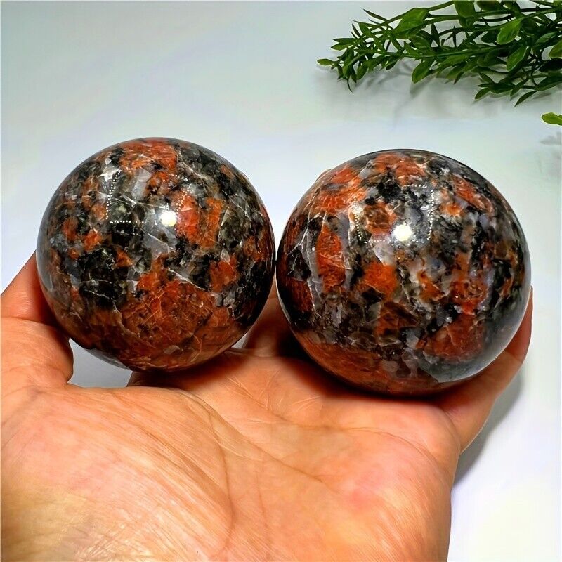 1Pc Natural red amphibole polished ball quartz crystal ball 55--60mm