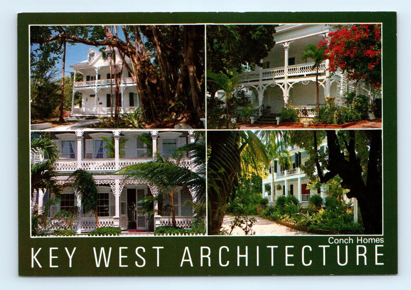 Key West Conch Homes Architecture FL Postcard
