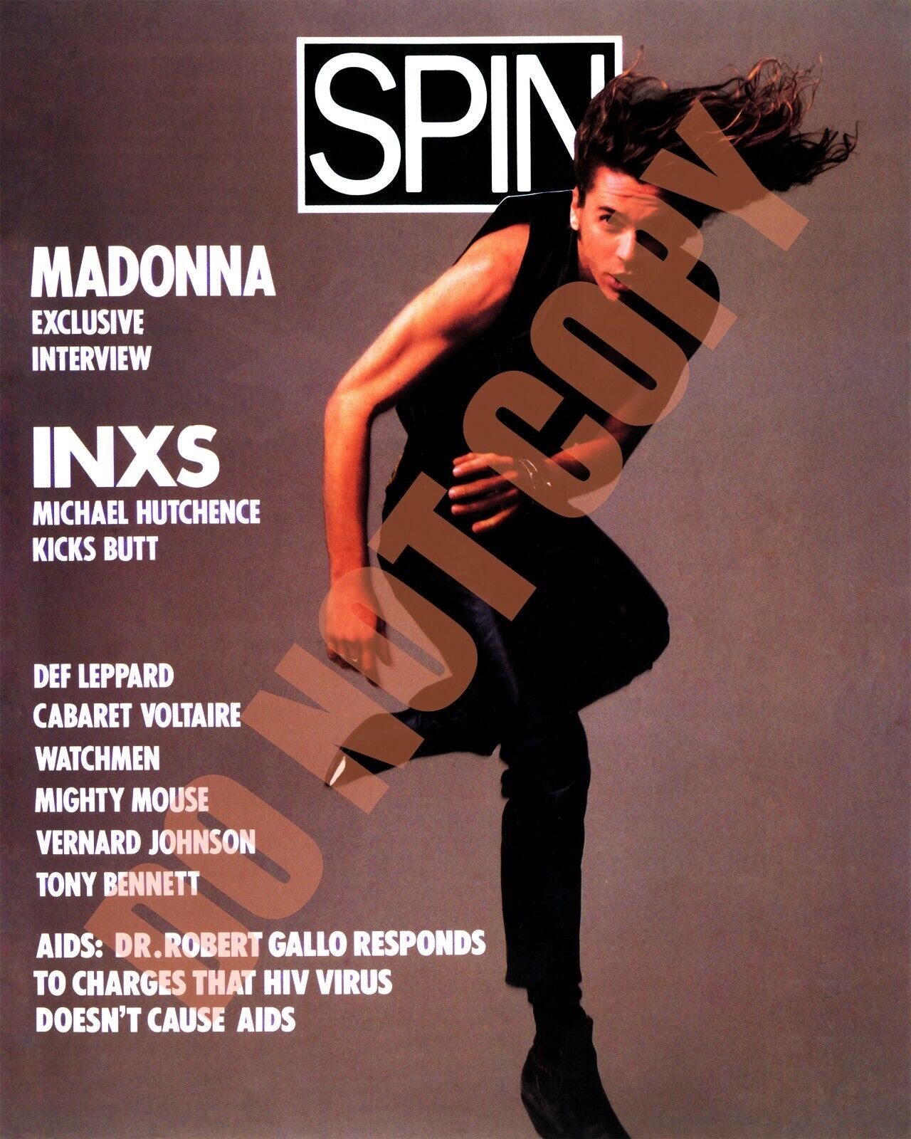 February 1988 Spin Magazine Michael Hutchence INXS On Cover Madonna 8x10 Photo
