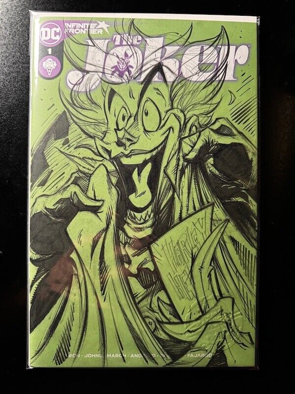 Original Joker Blank Cover Fan Art Inked Issue 1 Illustration Drawing