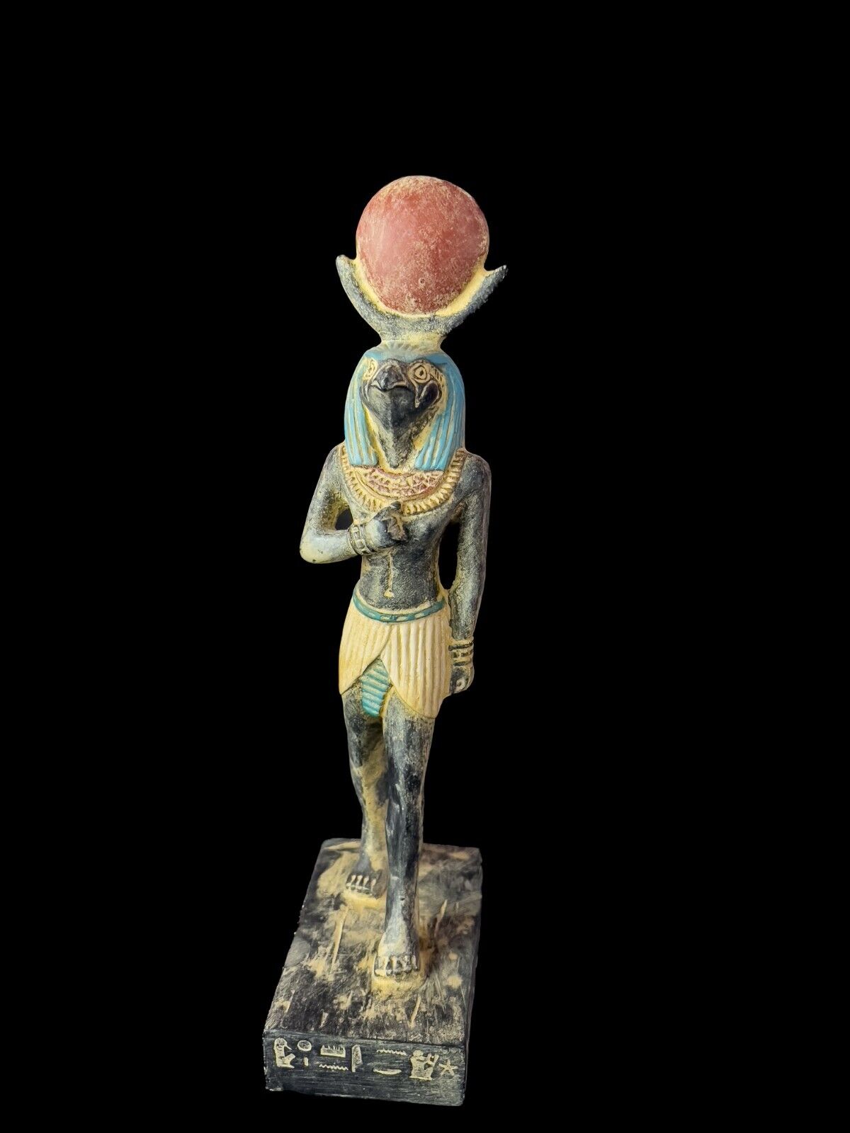 Handmade Ra Statue from Egyptian Stone , Unique Egyptian God Statue