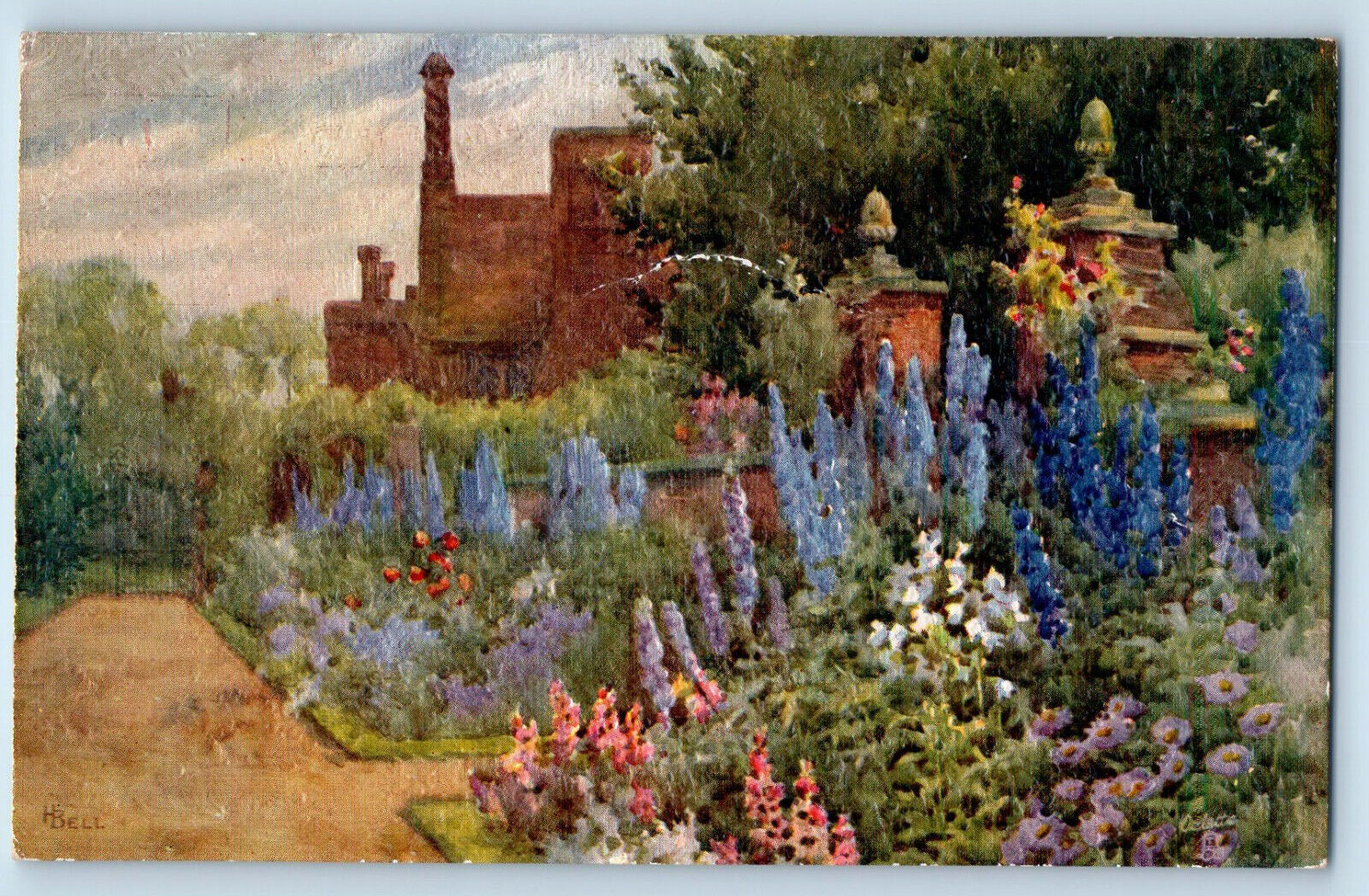 Postcard All in a Garden Fair View of Flowers c1910 Oilfacsim Tuck Art