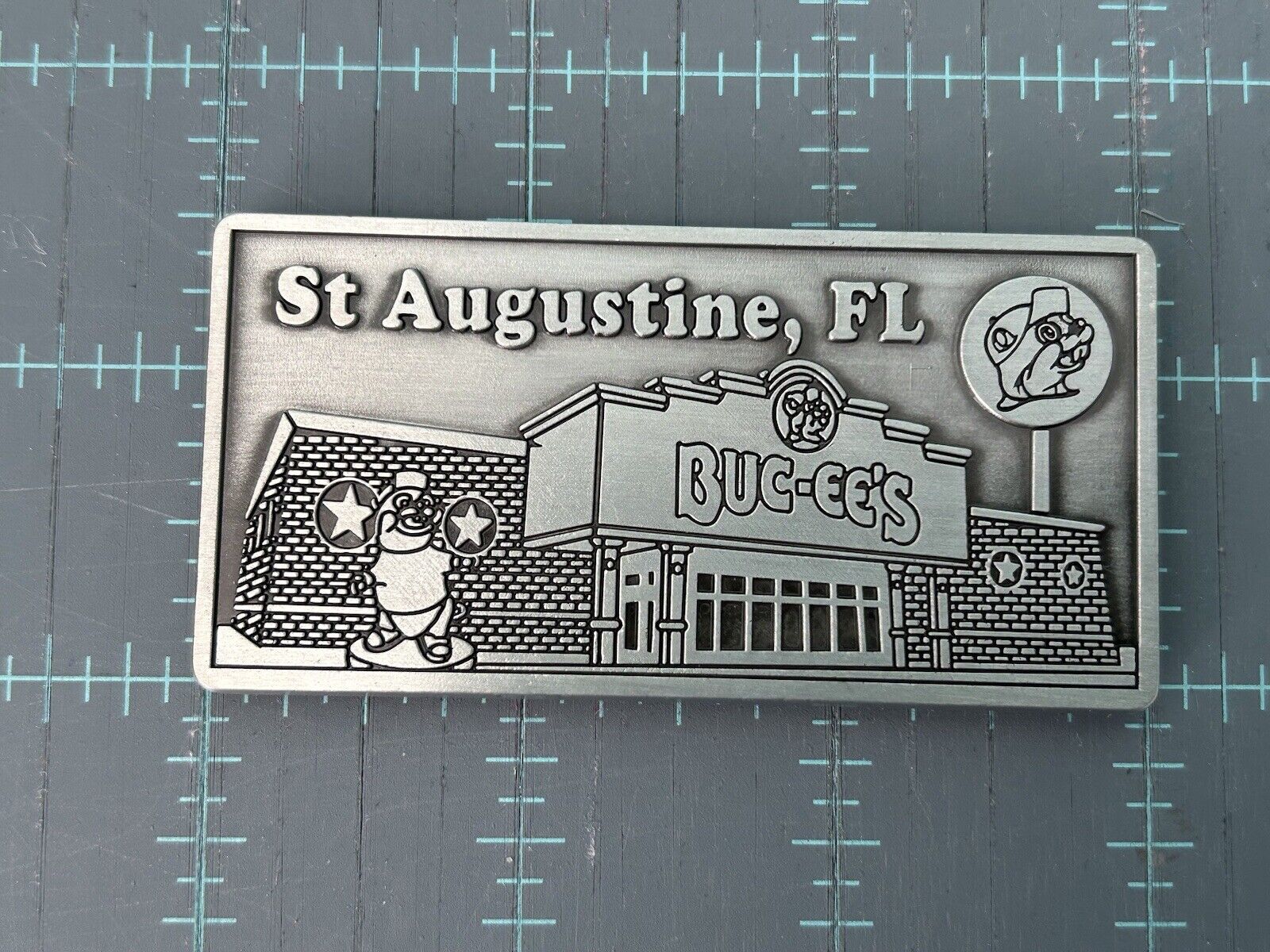 Buc-ee\'s Souvenir Magnet St. Augustine Florida Pewter Collectible 1.5 x 3.0 in
