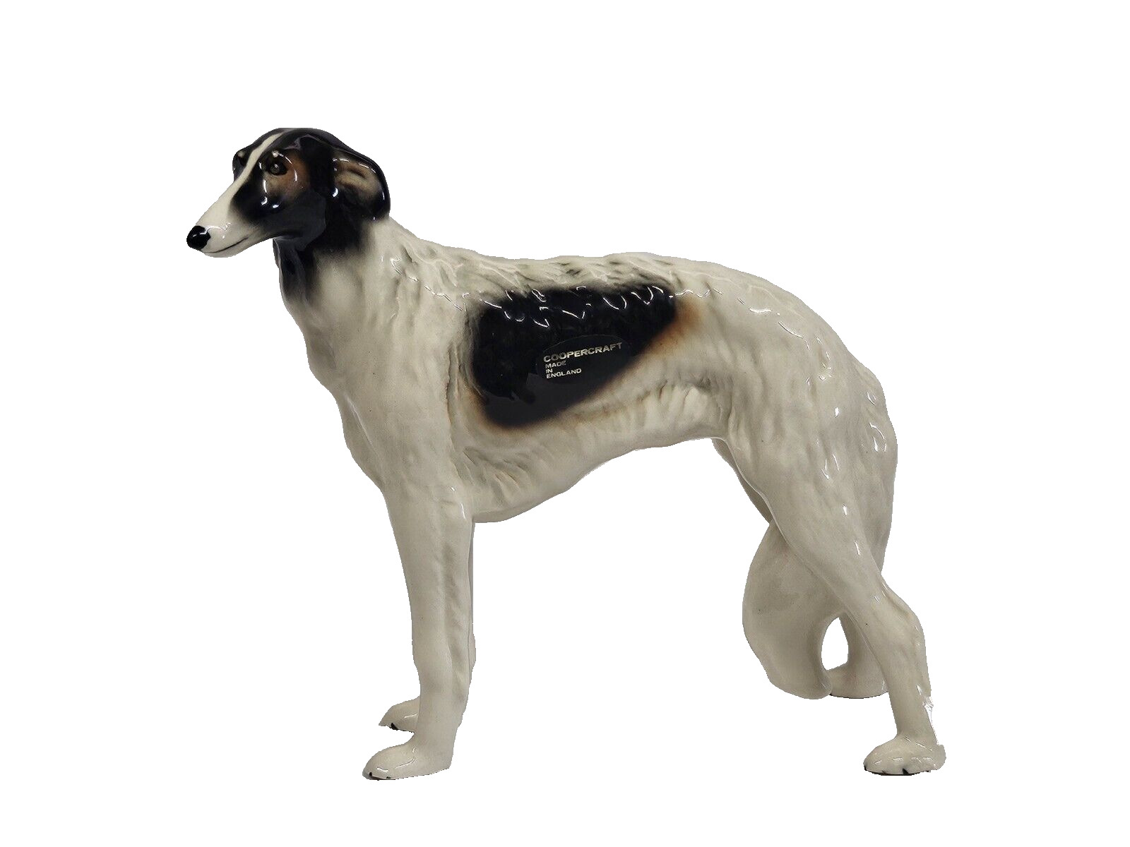 Vintage COPPERCRAFT Porcelain Borzoi Hunting Sighthound Figurine  England  - 7