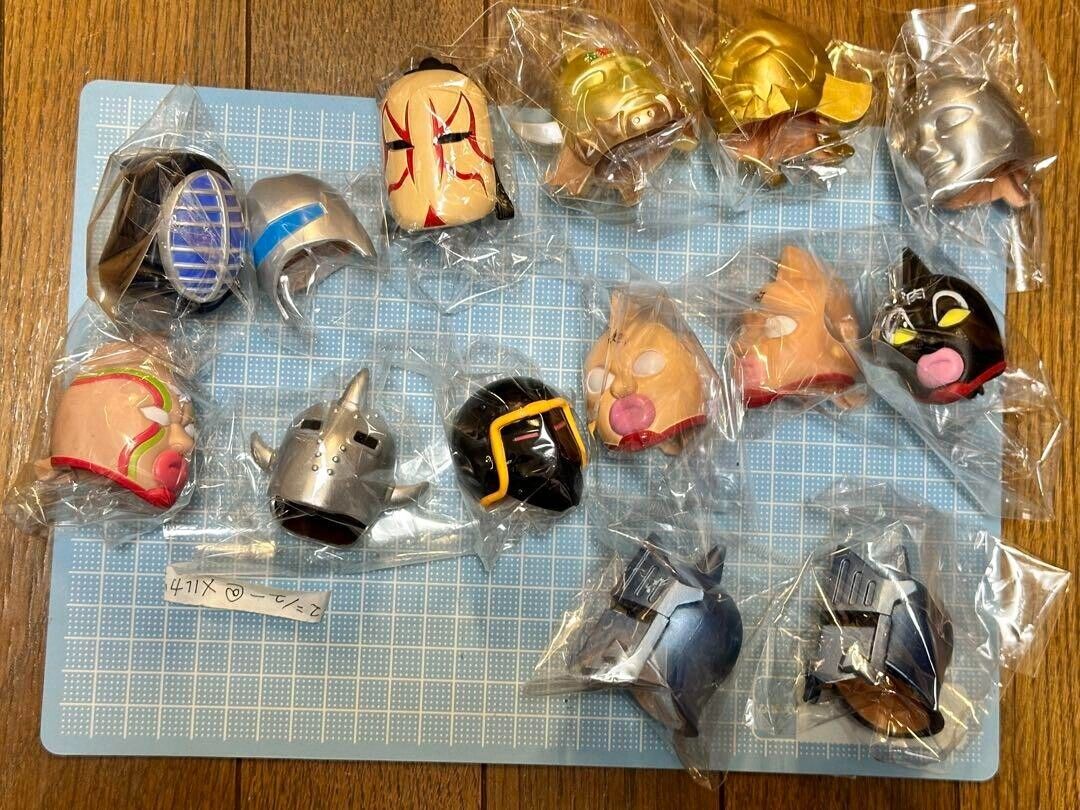 Kinnikuman Muscle Man Bottle Cap Figure 14 Set Anime Silver Mask Gold Mask EX