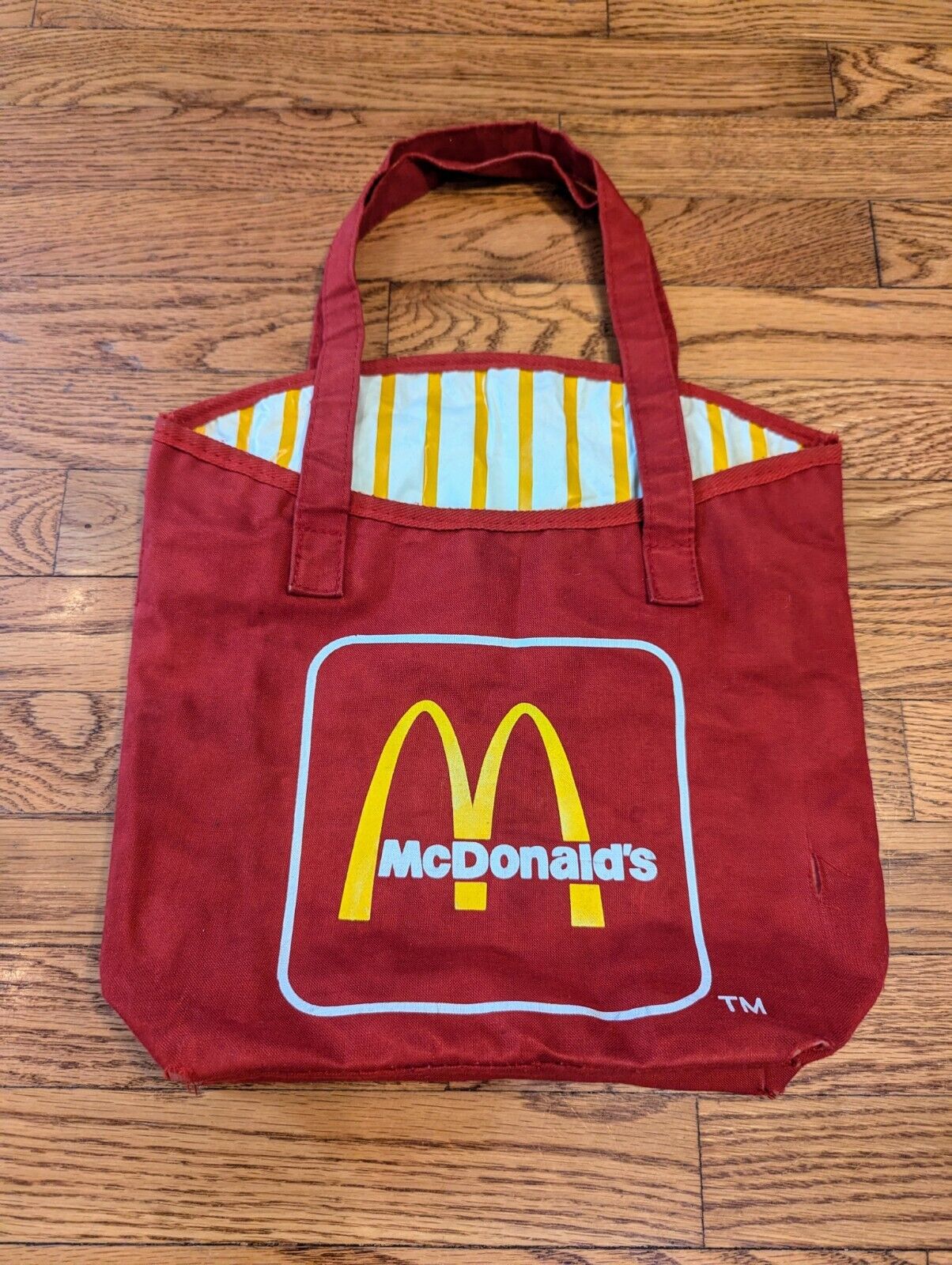 Vintage McDonald\'s French Fry Container Tote Bag with Inner Vinyl Lining