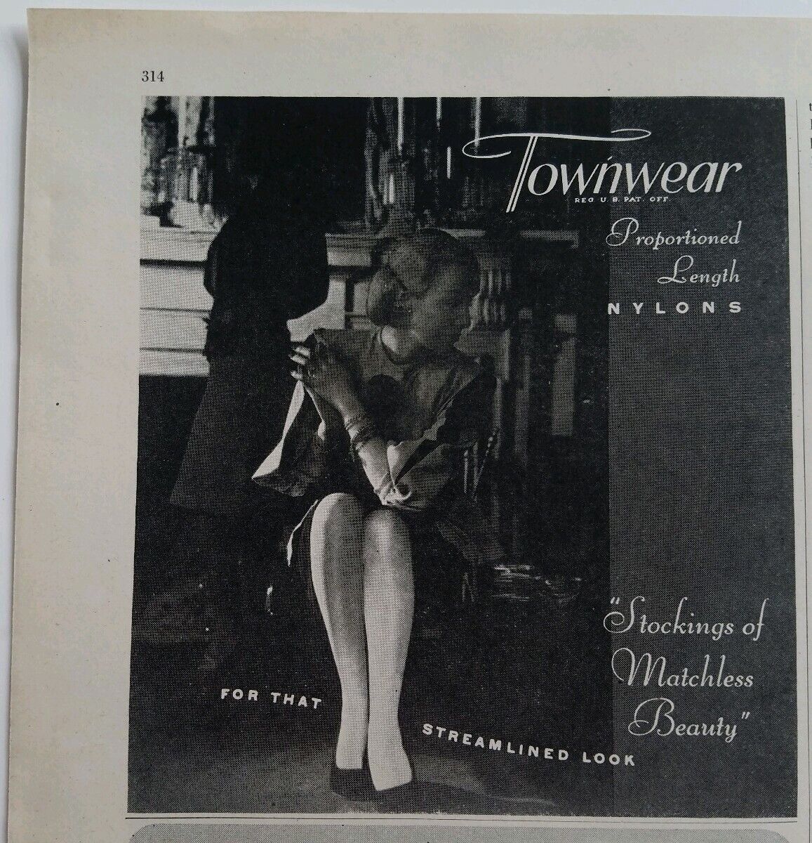 1946 women's Townwear proportioned length nylons Hosiery stockings legs ad