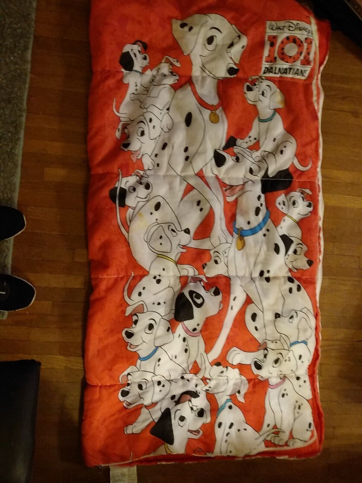 Vintage 1990s Disney 101 Dalmatians Childs Blanket Sleeping Bag