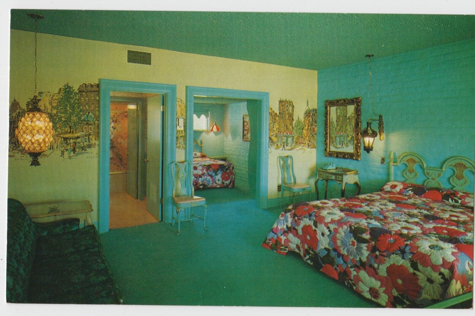 Madonna Inn Paris Violets Room San Luis Obispo California Postcard