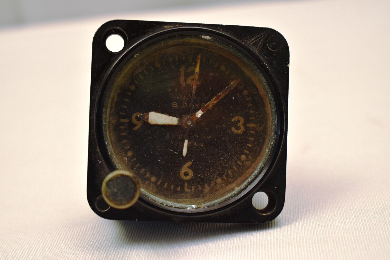 Antique US Air Force Waltham Watch 8 Days Aircraft Military Clock A.F-42-28362