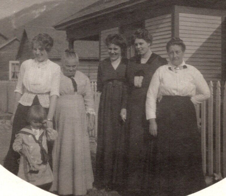 RPPC Young Girl in Sailor Dress w/5 Women VELOX 1907-1914 ANTIQUE Postcard 1394