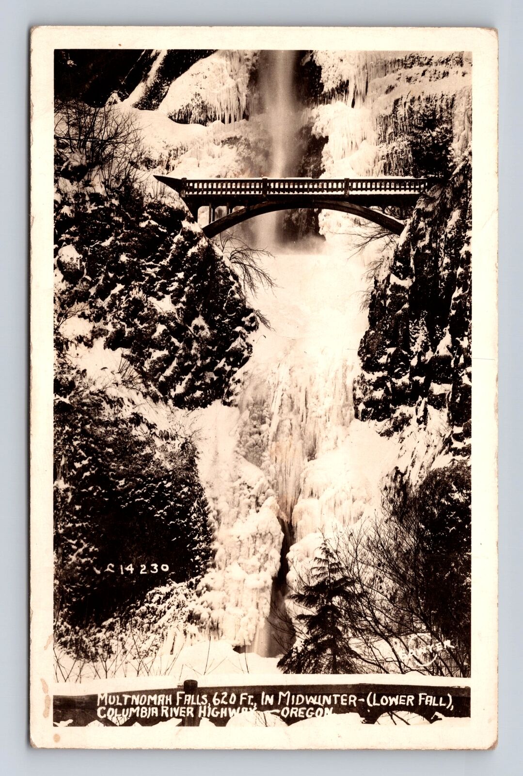 Columbia River Highway OR-Oregon RPPC, Multnomah Falls Vintage Souvenir Postcard