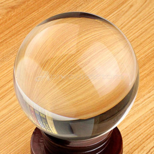 30-100mm Clear K9 Crystal Photography Lens Ball Photo Prop Background Home Decor