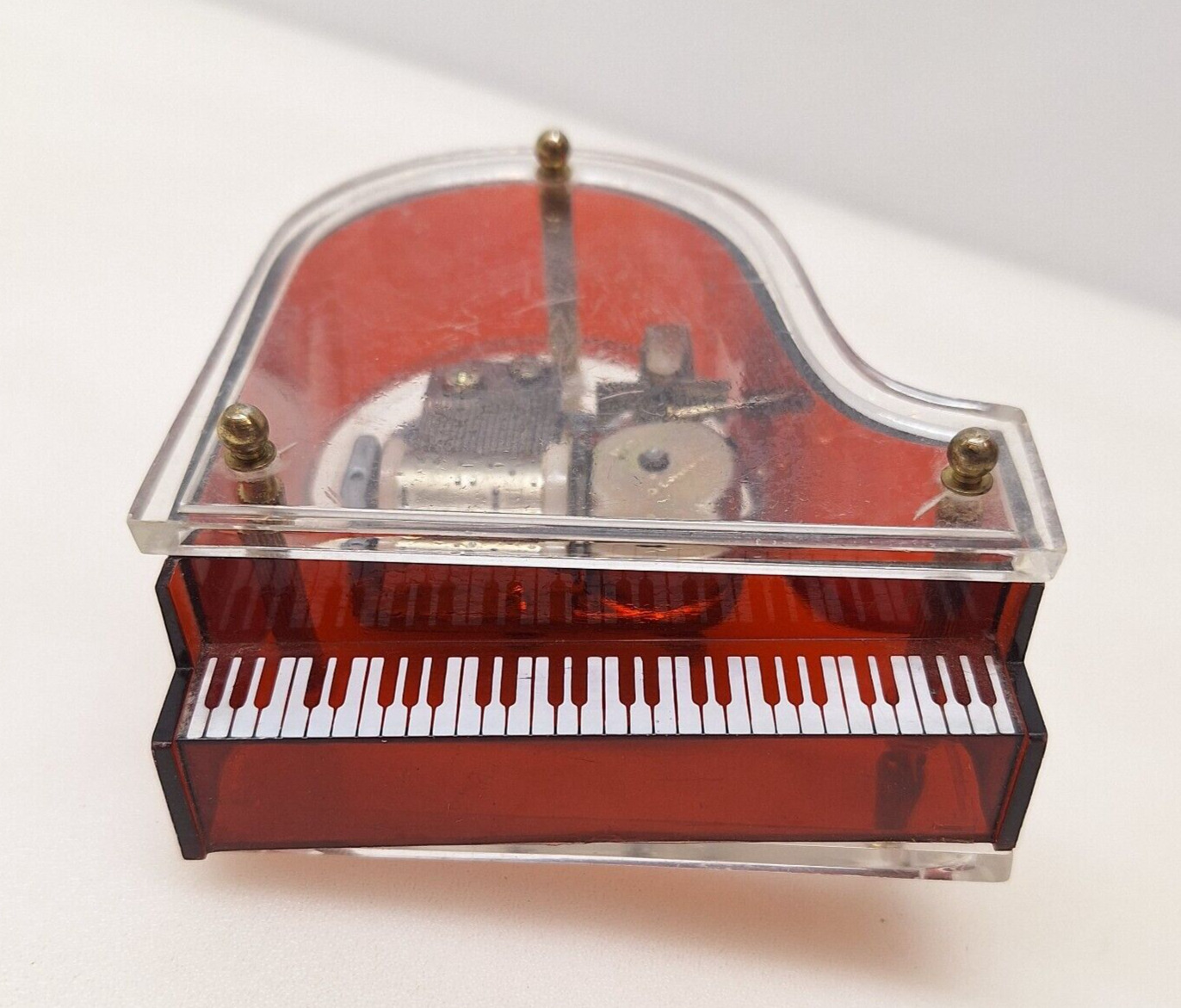 Vintage Sankyo Clear Piano Miniature Music Box Somewhere Over the Rainbow Japan