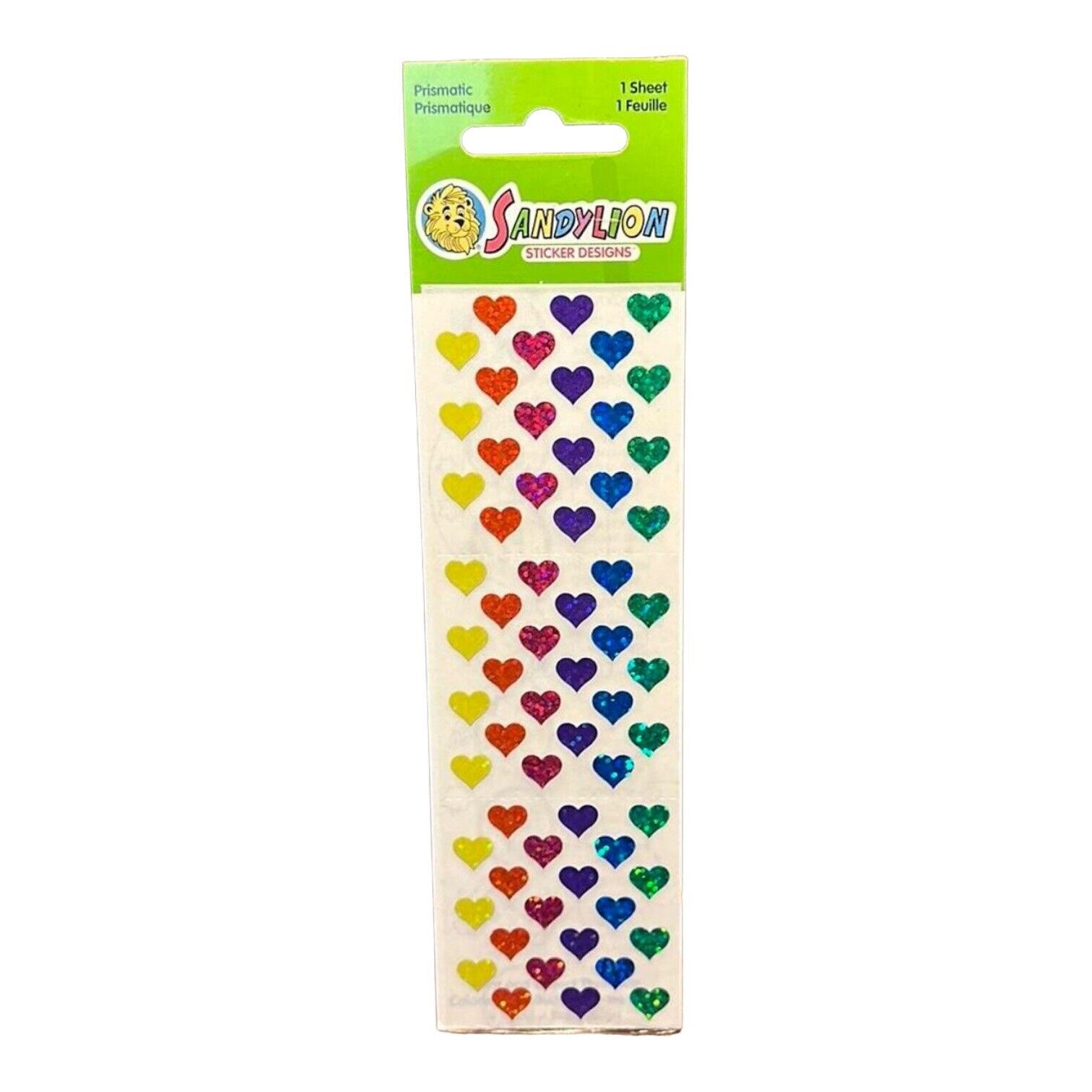 Vintage Sandylion New Stickers Prismatic multicolored mini Hearts sealed