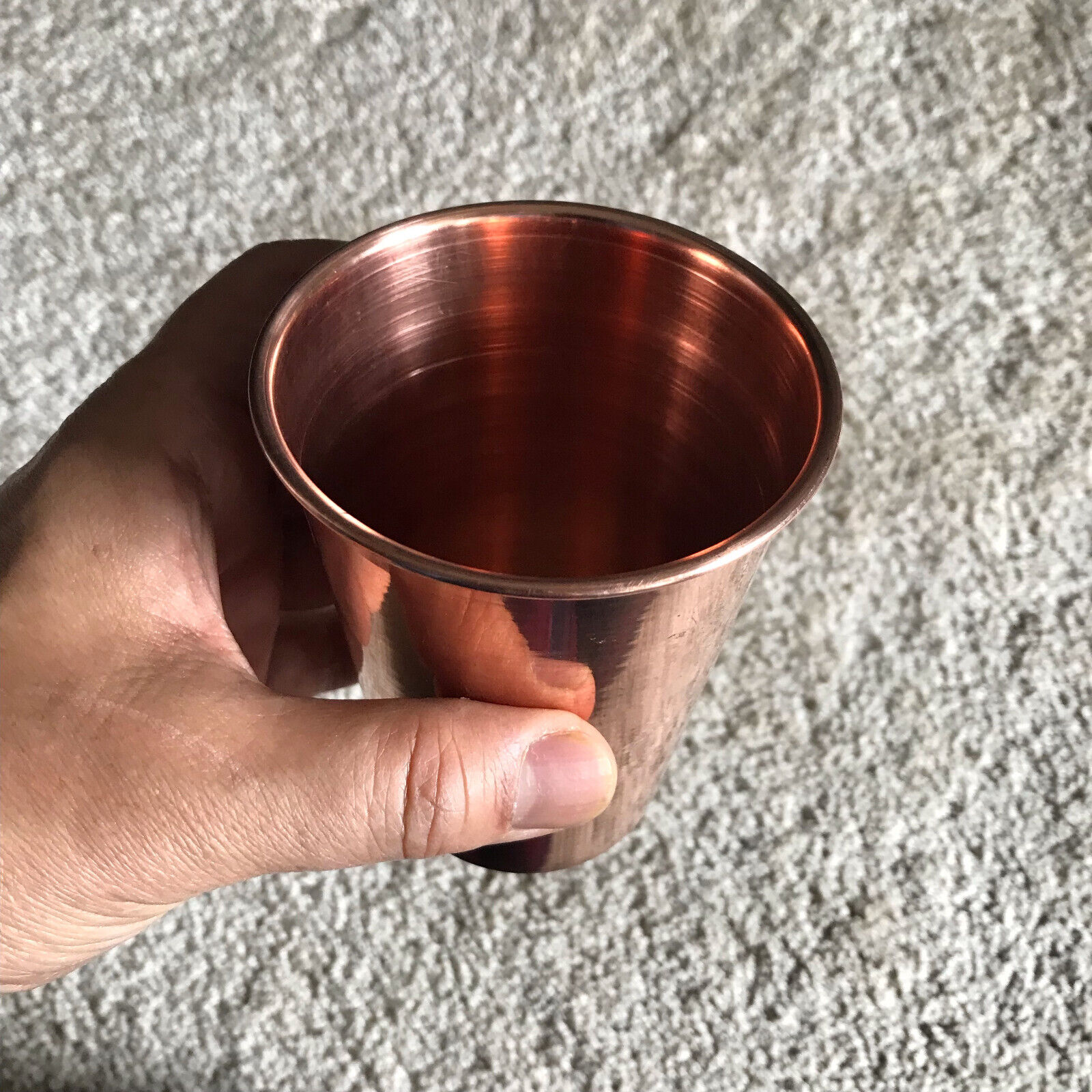 2 Quantity Cup Genuine Copper Water Drink Mug Pure Solid ship from USA to USA