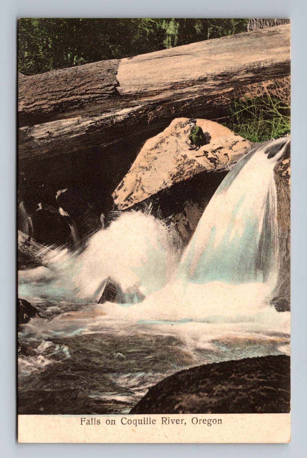 OR-Oregon, Falls On Coquille River, Scenic View, Vintage Postcard