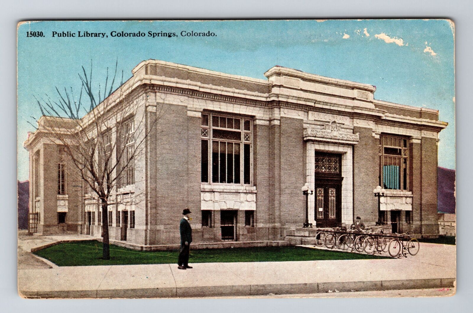 Colorado Springs CO-Colorado, Public Library, Vintage Postcard