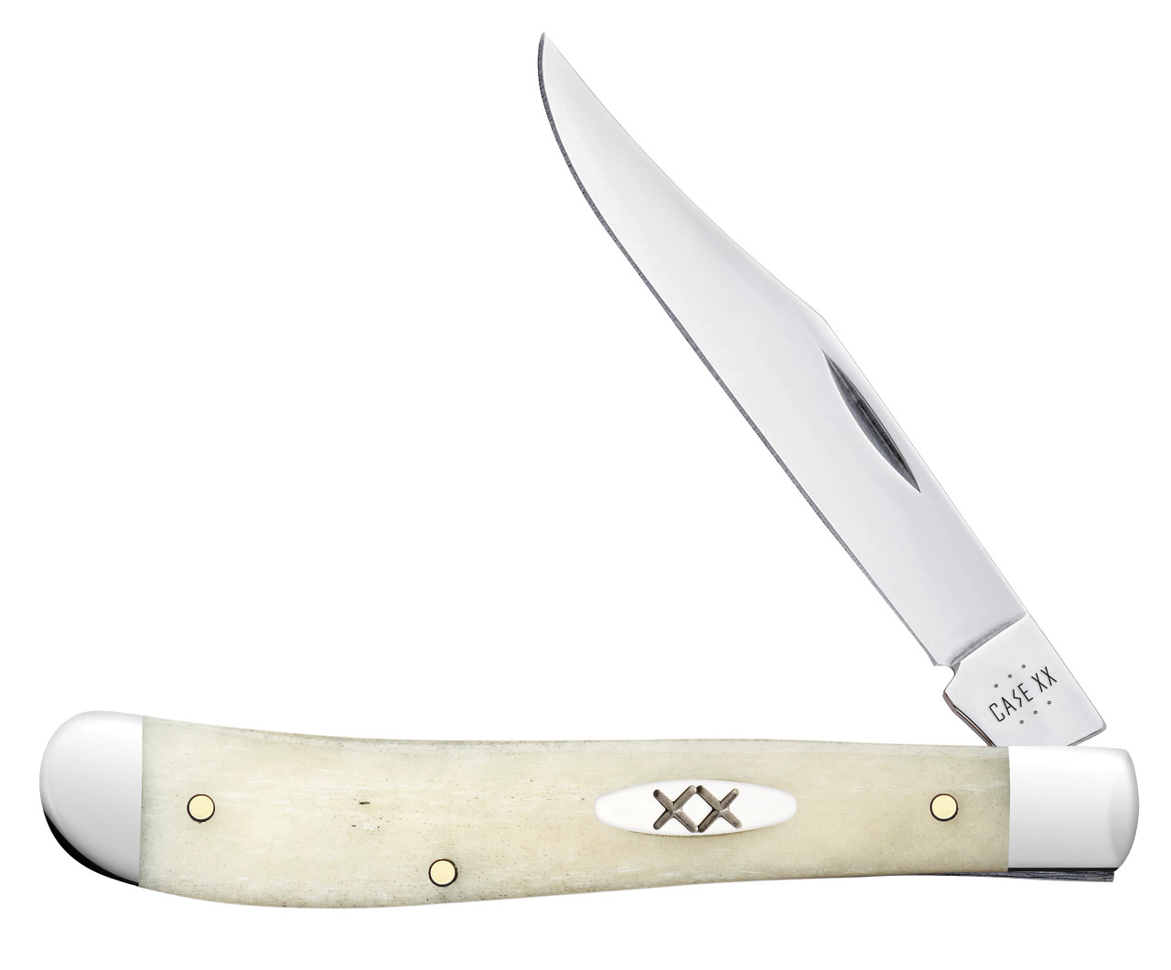 Case XX Knives Slimline Trapper 13312 Smooth Natural Bone Pocket Knife Stainless