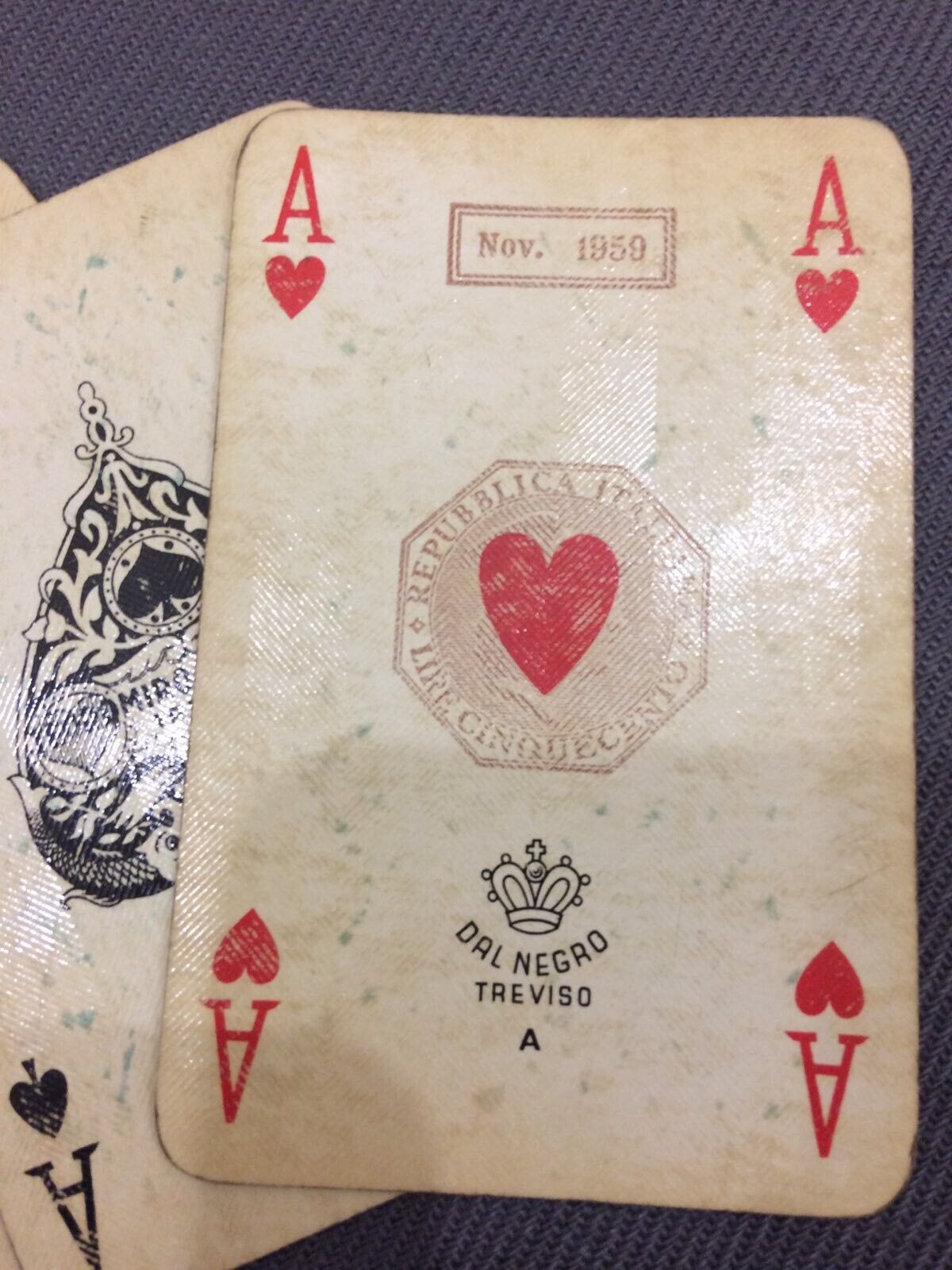 Vintage DAL NEGRO Playing Cards 1959 Poker Game Treviso Made in Italy