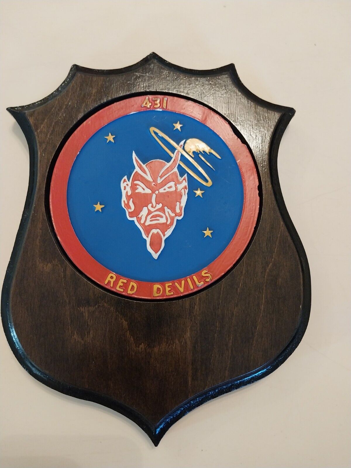 Vintage USAF Plaque Red Devils Squadron 431 Shield 