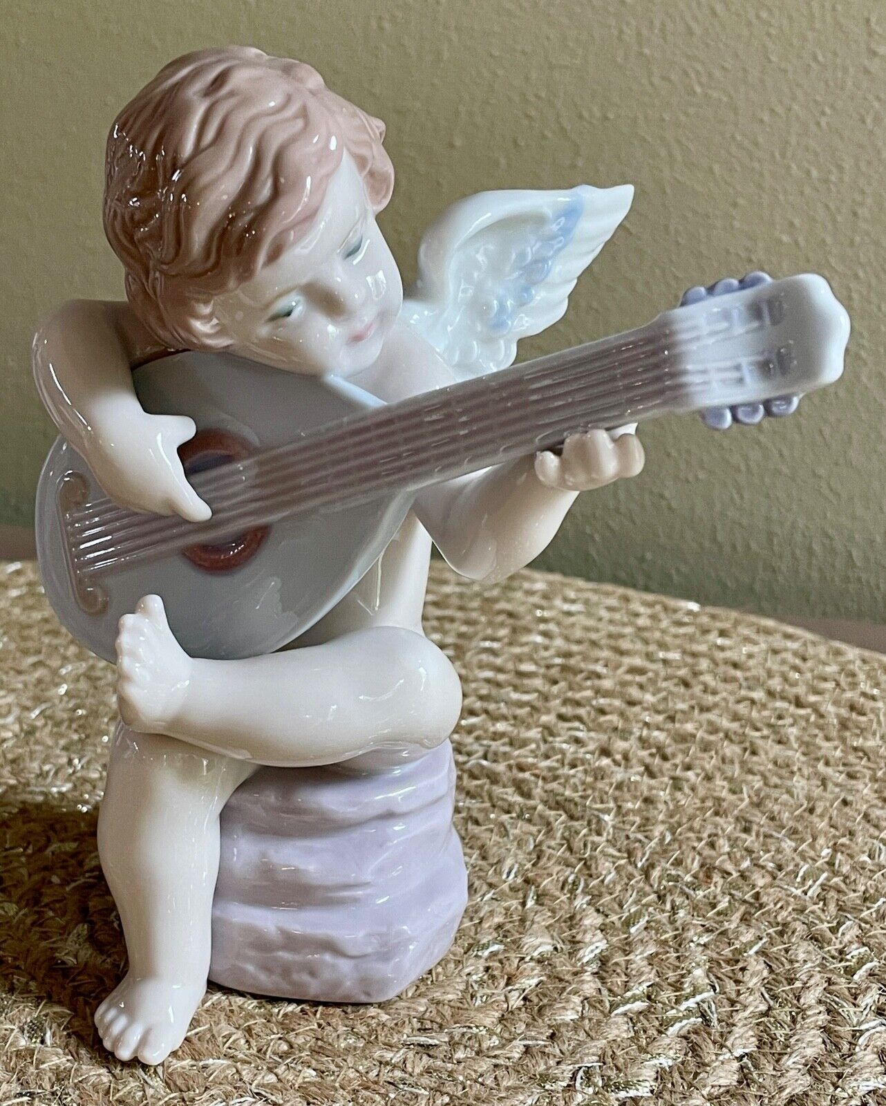 Lladro #6629 ALLEGO ANGELICAL - Angel with Mandolin Porcelain Figurine, No Box