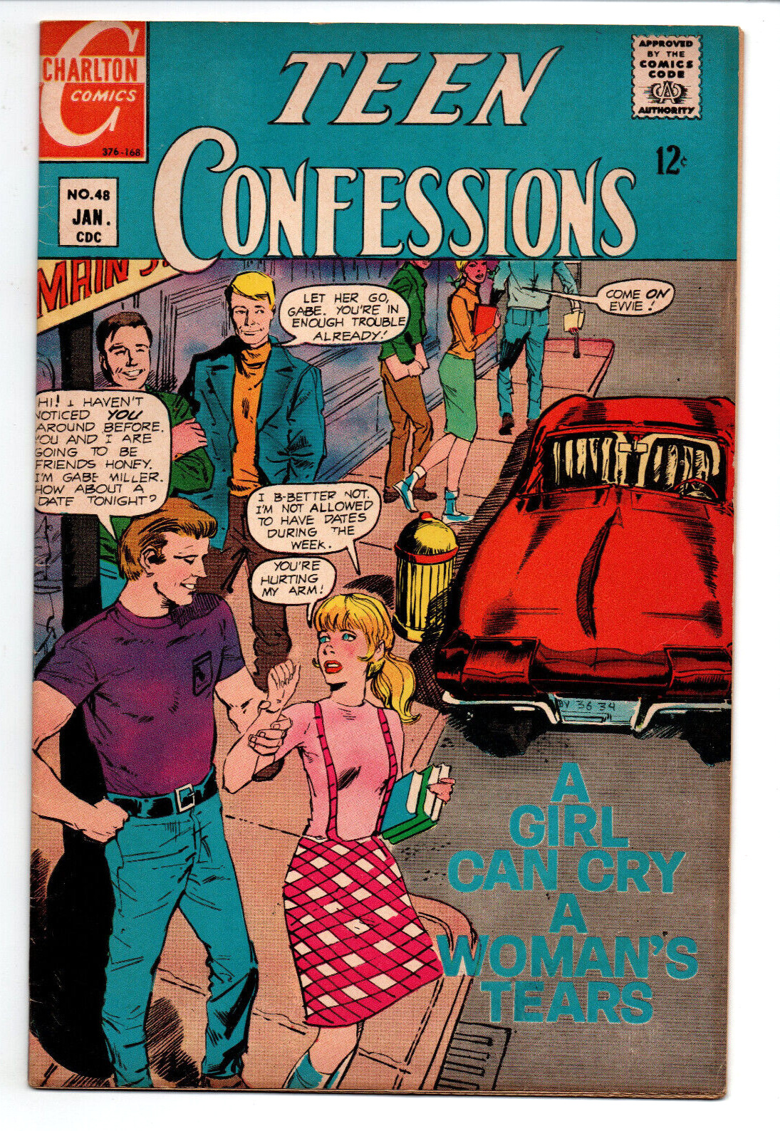 Teen Confessions #48 - corvette cover - Romance - Charlton - 1968 - FN
