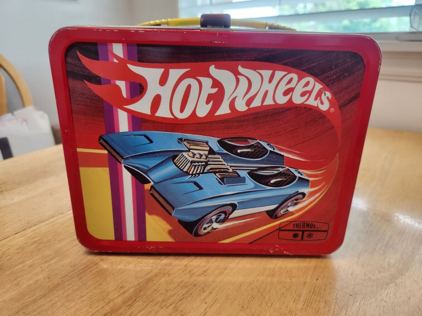 VINTAGE 1969 HOT WHEELS Redline Metal Lunch Box W/Red Thermos, GREAT CONDITION👀