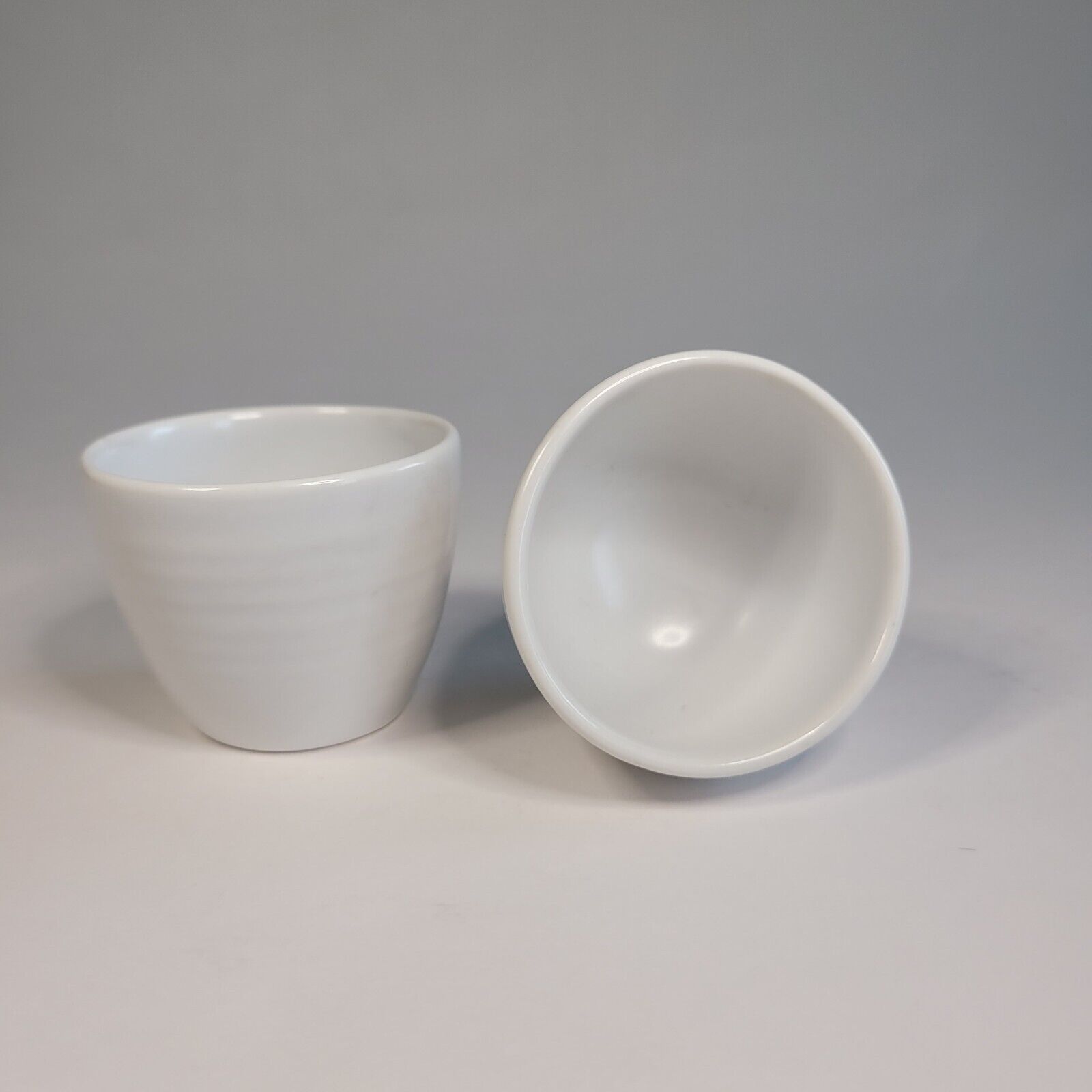 Two Egg Cups, Vintage White, , 1.5 inches tall, VTG, MCM, sake cup