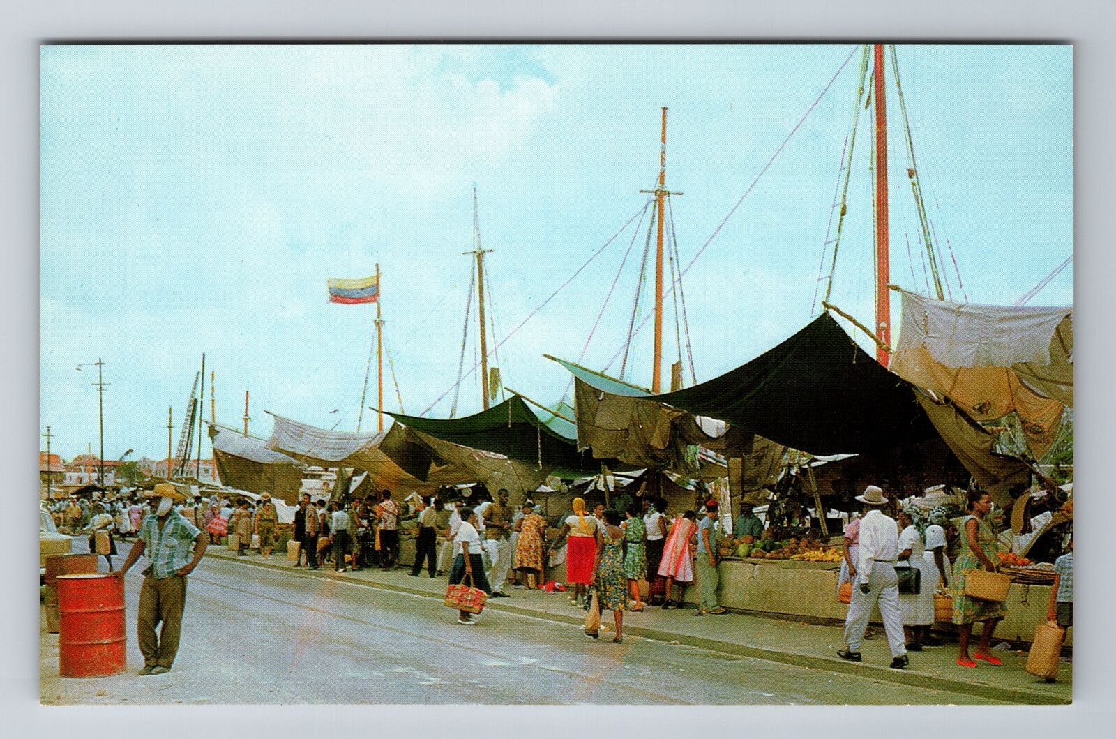 Curacao, Floating Market, Advertising, Antique Vintage Souvenir Postcard