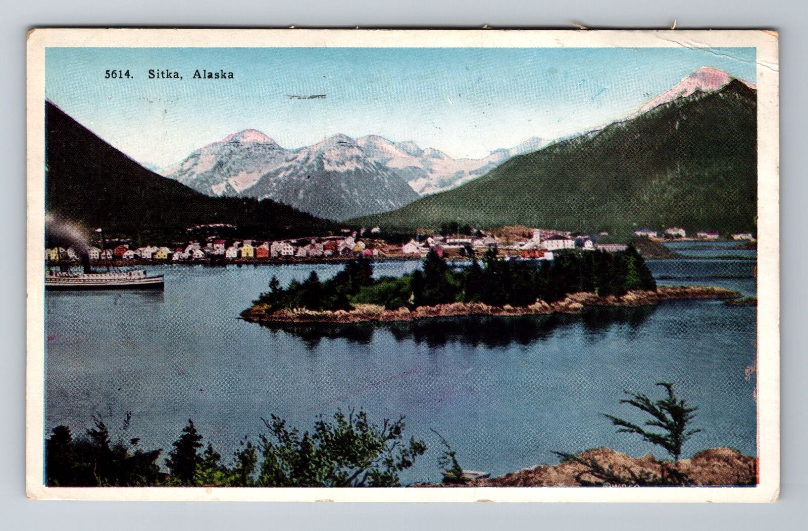 Sitka, AK-Alaska, Scenic View Antique c1939, Vintage Souvenir Postcard