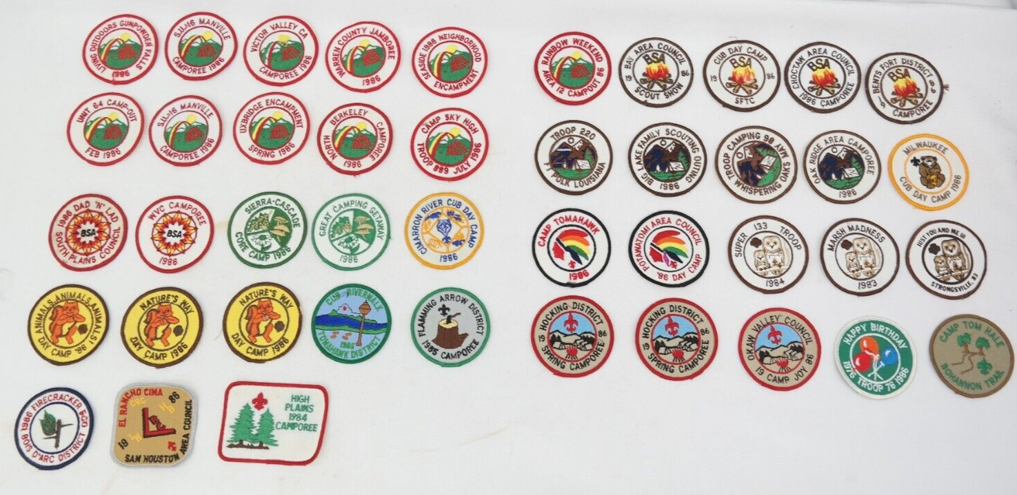 Vintage 1980s Boy Scouts Camporee Patches Mixed Lot of 43 Patches
