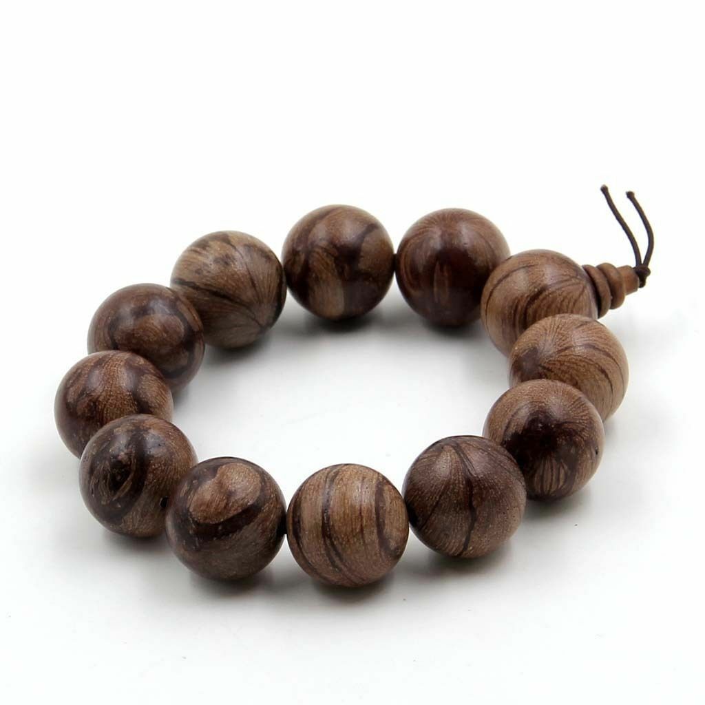 20mm Wood Tibet Buddhist Prayer Beads Mala Stretchy Bracelets Healing Cuff Lucky