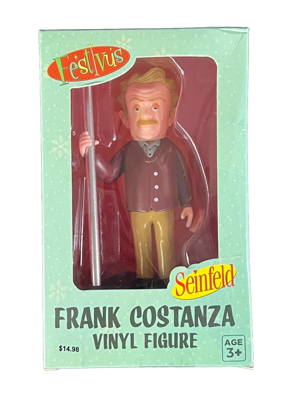 Seinfeld Frank Costanza Vinyl Figure Holding Festivus Pole - Brand New
