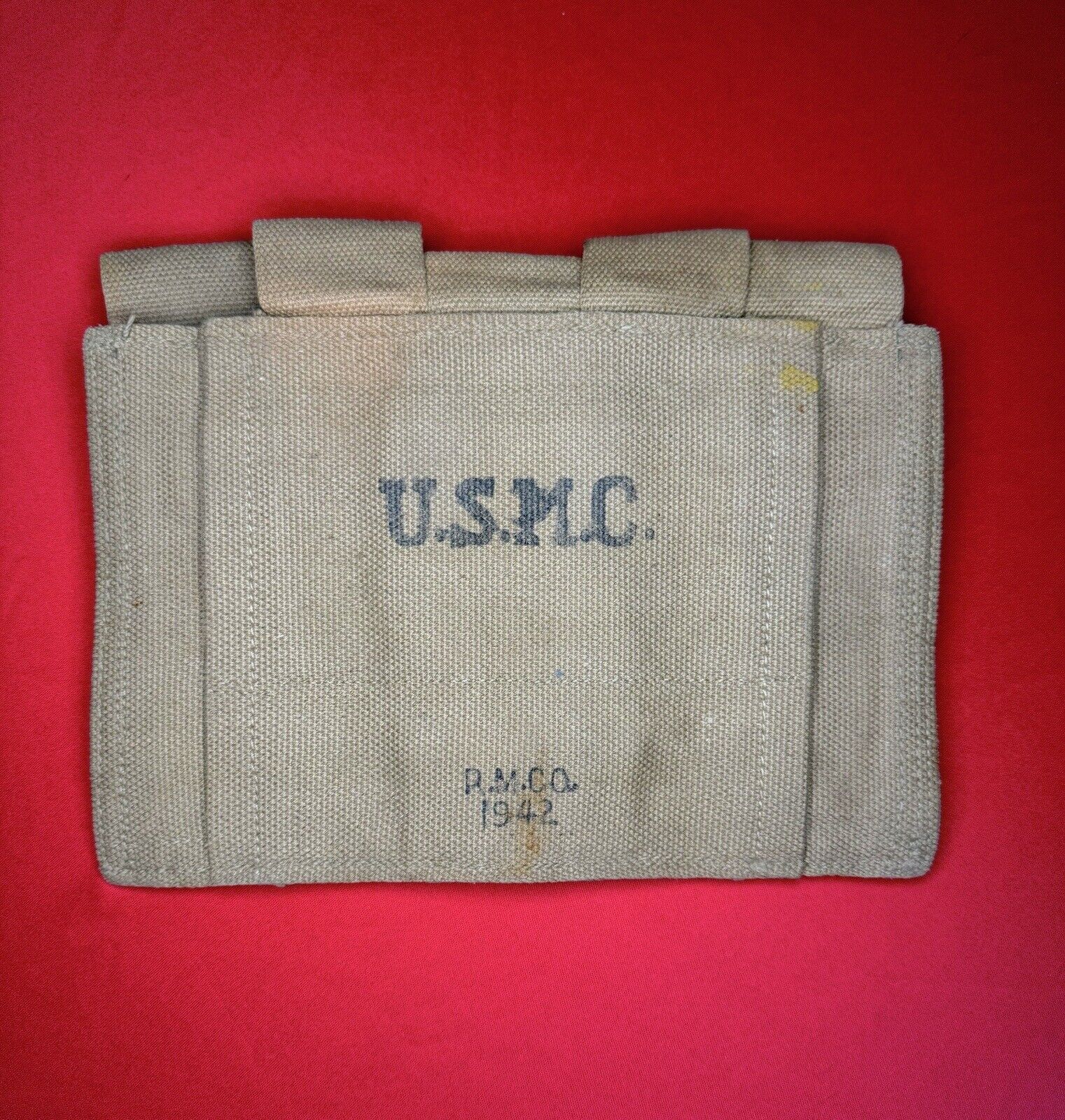 WW2 USMC TOMMY GUN AMMO CARRIER FIVE MAG