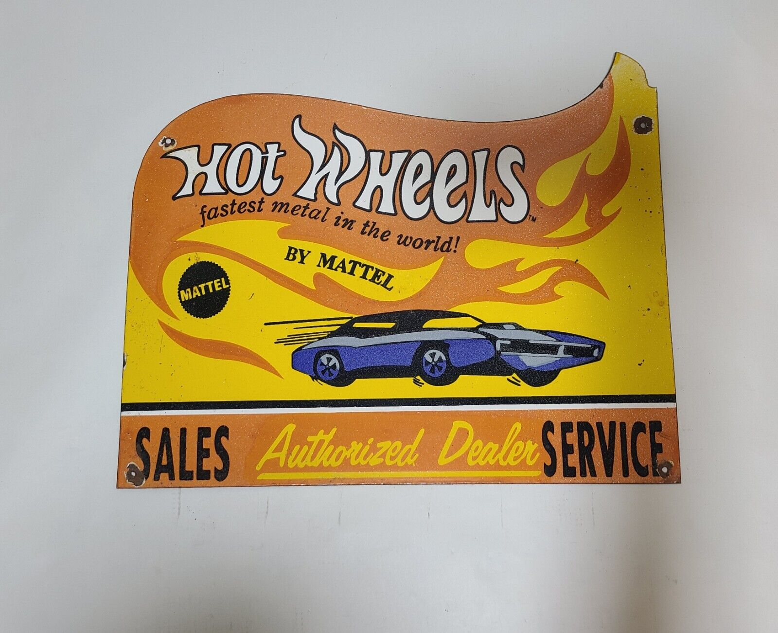 Hot Wheels Mattel Enamel Sign Vintage Advertising Ads 46cm X 36cm