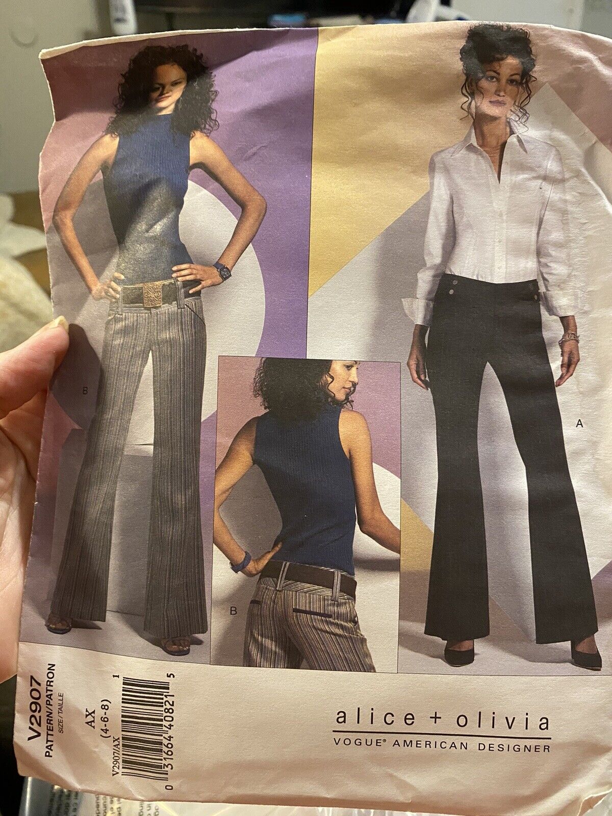2006 Vogue Flared Pants Sewing Pattern 2907 Size 4-8 Uncut 
