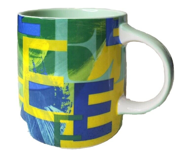 Anthropologie Monogram Mug Initial E Coffee Cup Ceramic Lottie Artsy Boho