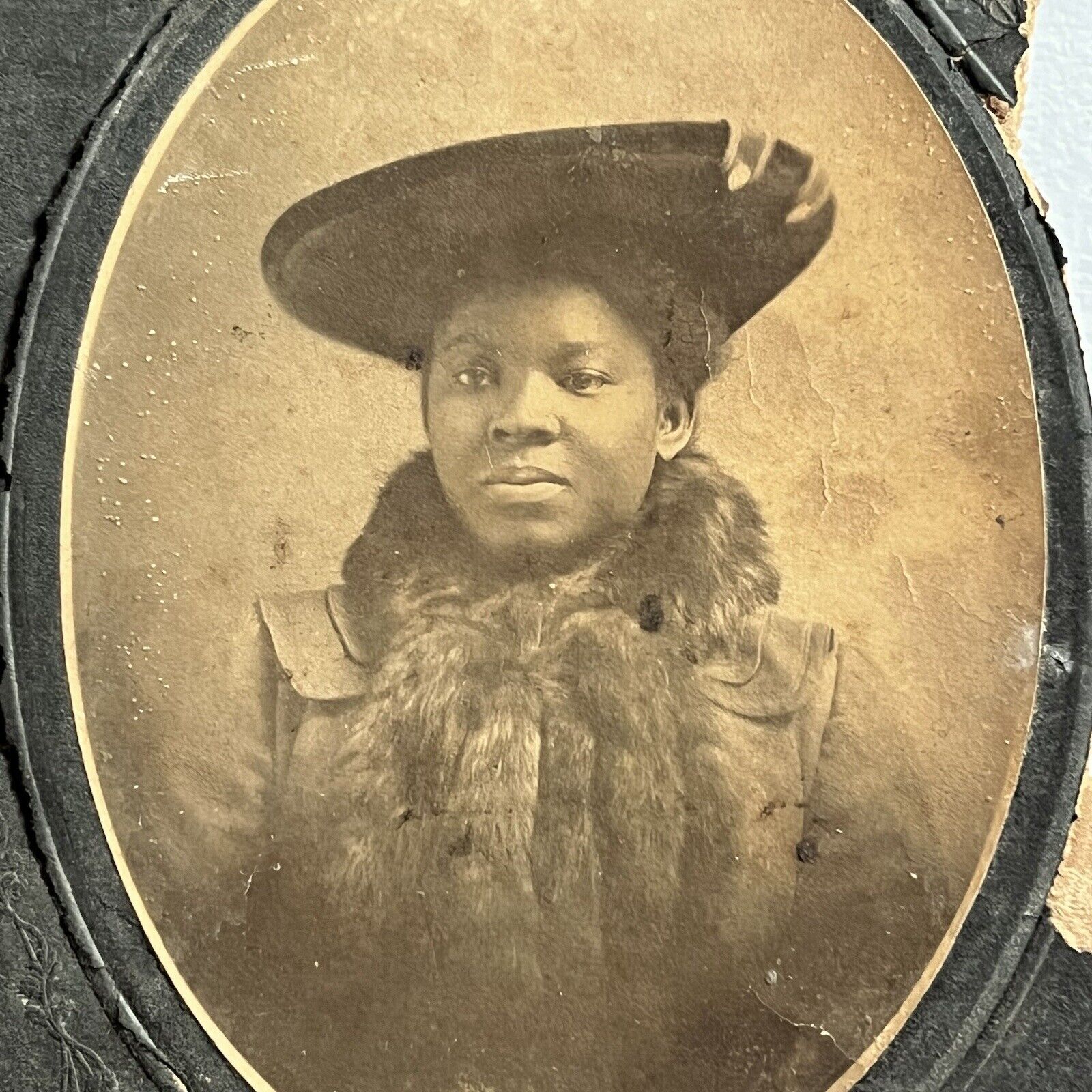 Antique Cabinet Card Photograph Black African American Woman Baltimore MD