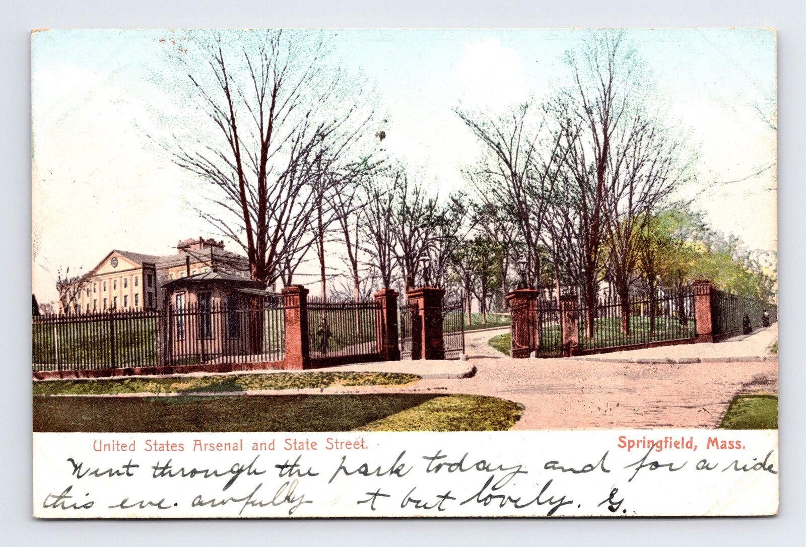 c1906 UDB Postcard Springfield MA Massachusetts United States Post Office