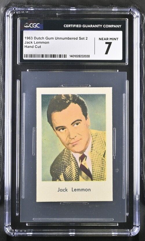 JACK LEMMON TV & FILM STARS 1963 DUTCH GUM UNNUMBERED SET 2 CARD CGC 7 NM