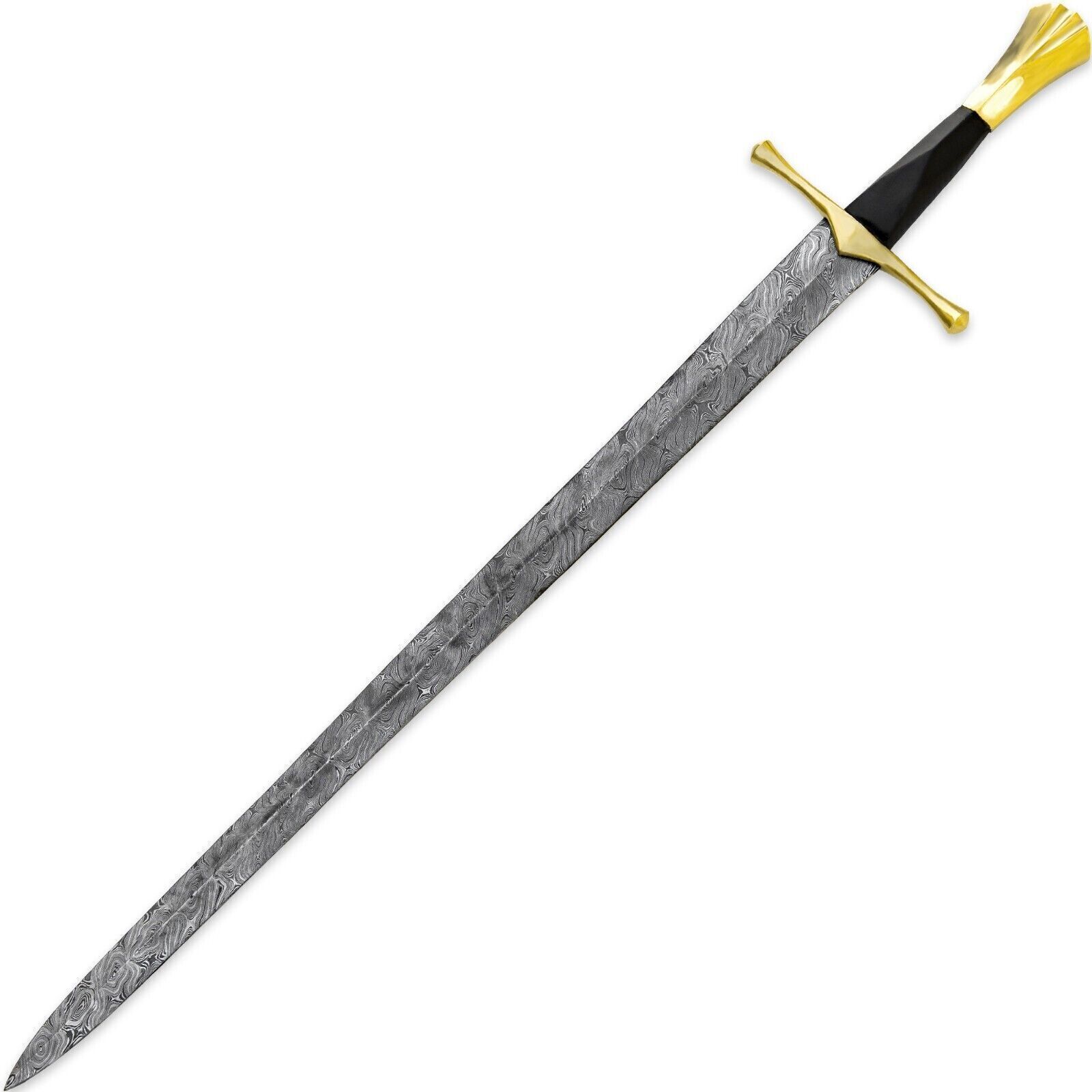 First Light Firestorm/Twist Damascus Sword | Forged Medieval Templar Style Sword
