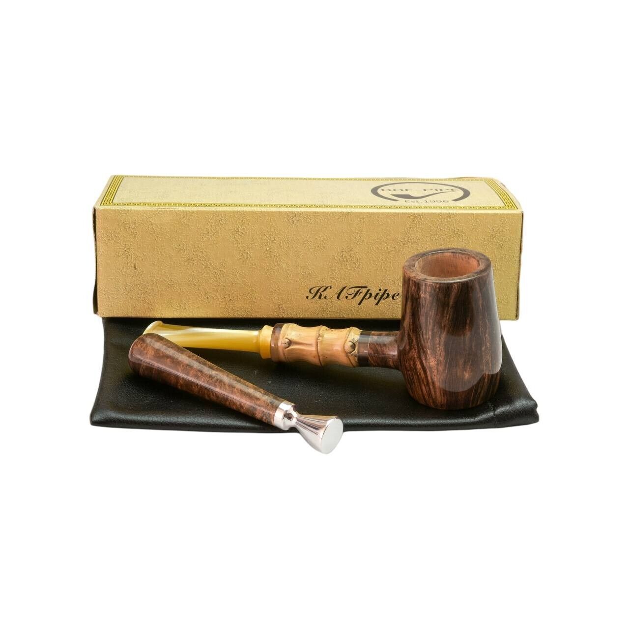 Briar smoking tobacco Exclusive unique artisan freehand pipe with tamper set KAF