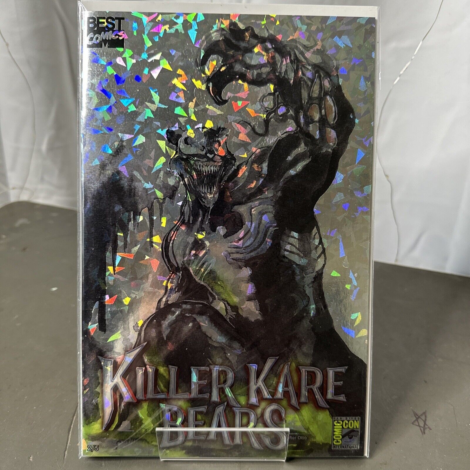 Killer Kare Bears Venom 5 Dell'Otto Homage Crystal Fleck Foil SDCC 2023  2 of 5