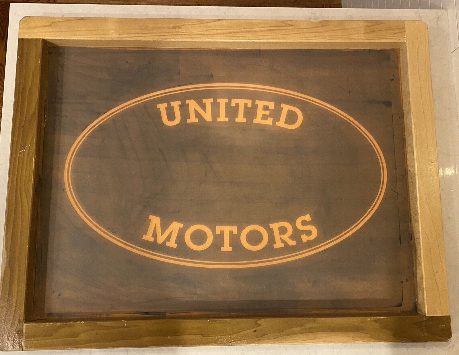 Vintage Petroliana United Motors Silkscreen-Rare