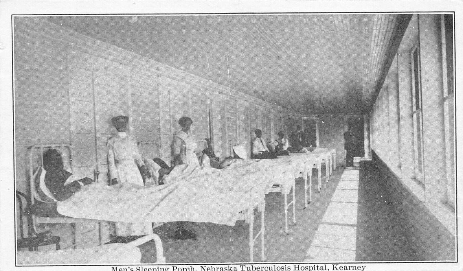 Men's Sleeping Porch Nebraska Tuberculosis Hospital Kearney UDB c1905 Postcard