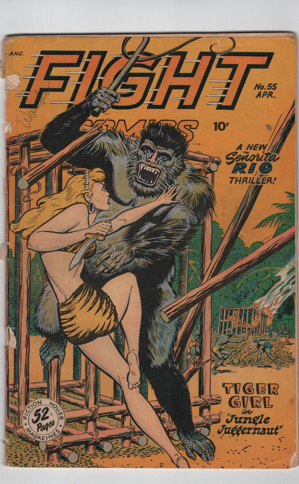 Fight Comics #55  Golden Age Good Girl Art Tiger Girl 1948 Fiction House Comics