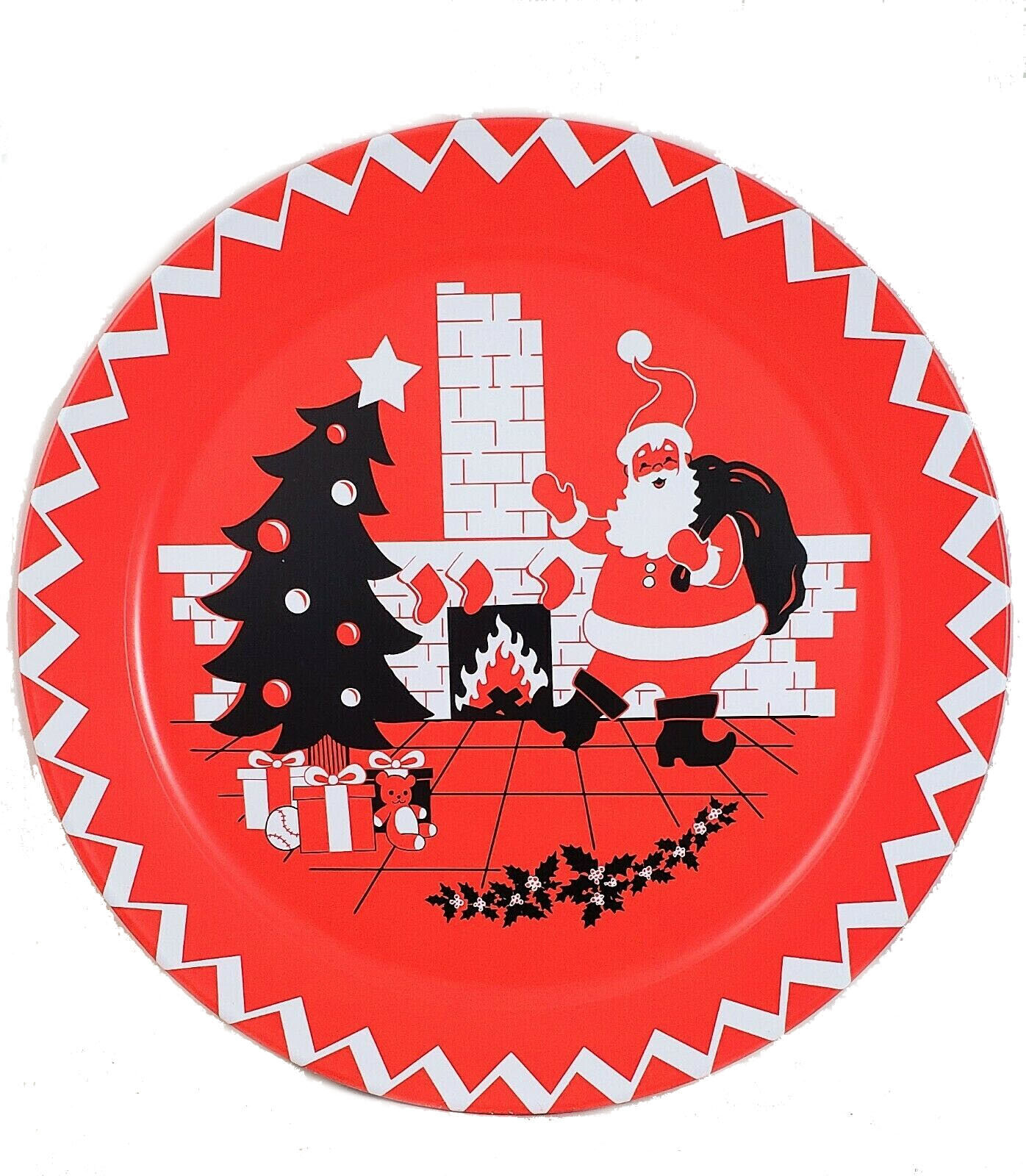 Retro mid century Santa Claus Tin Tray 18