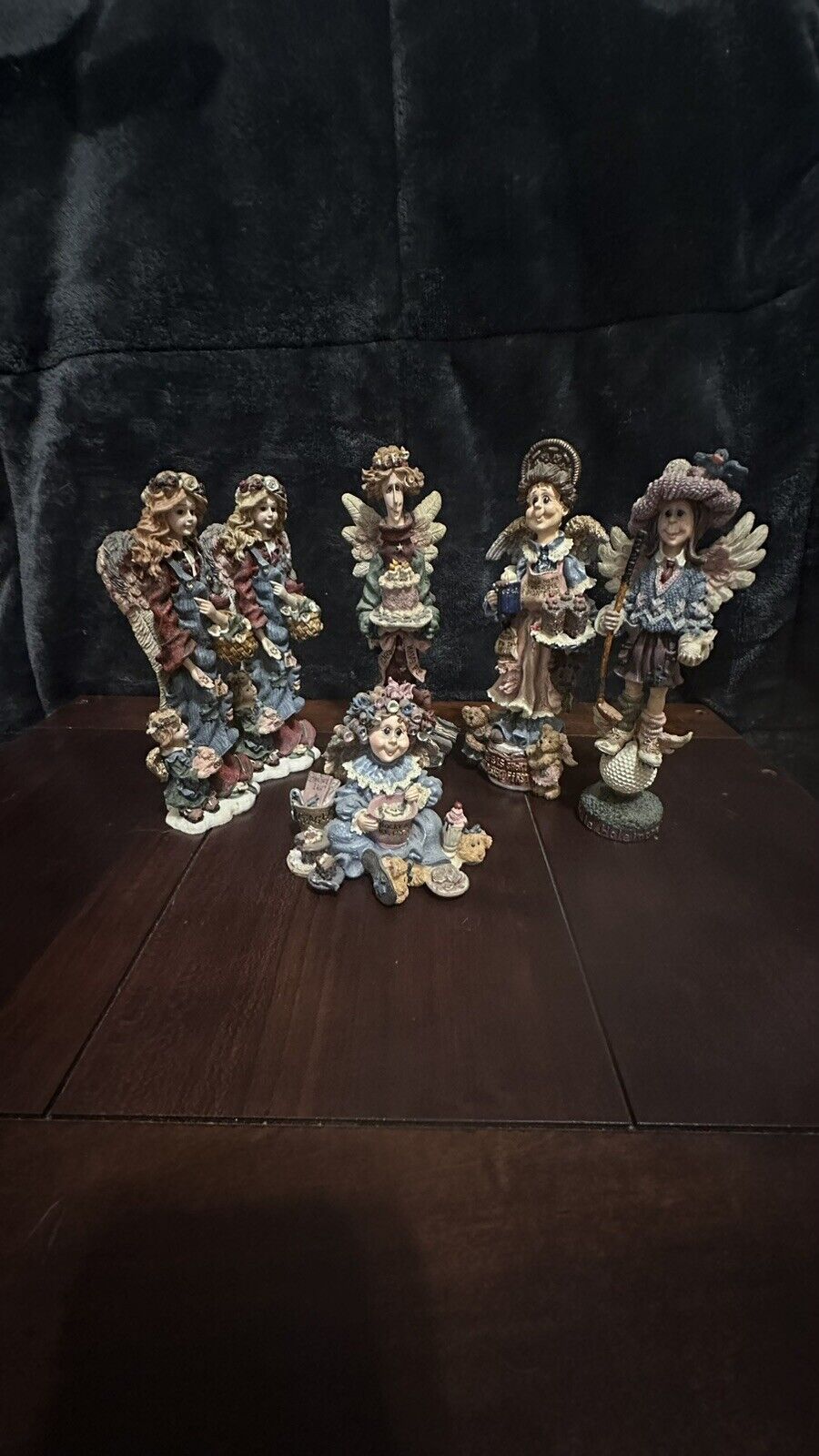 Lot Of  6 Different Angel Figurines From The Folkstone Collection .
