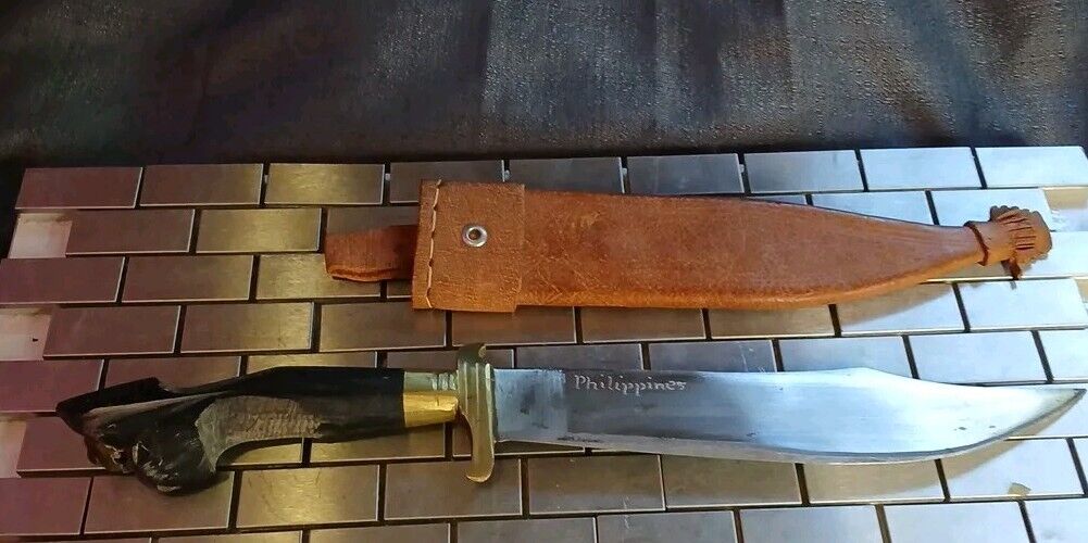 Philippines WWII Carbon Steel Filipino Bowie Negrito Bolo WW2 Antique Knife